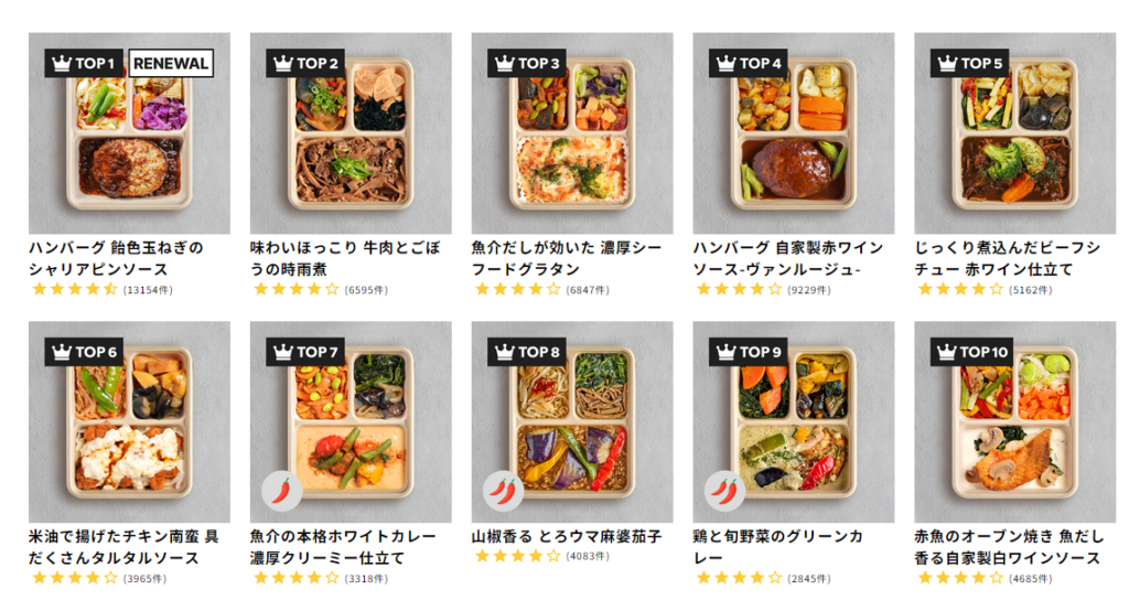 DELIPICKS（デリピックス）の人気メニュー例