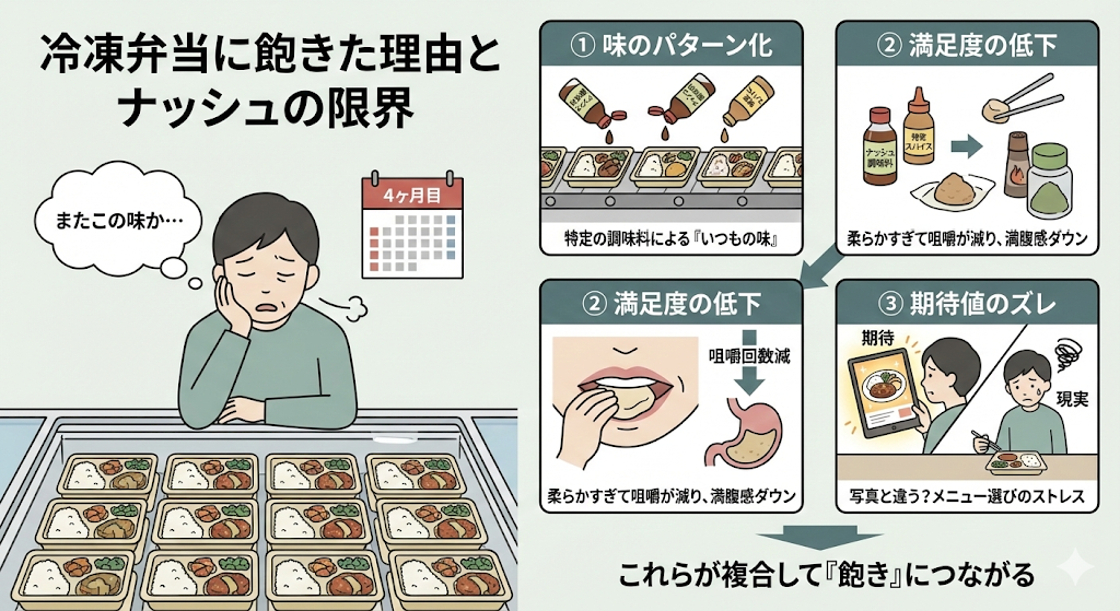 冷凍弁当に飽きたと感じる理由とナッシュの限界