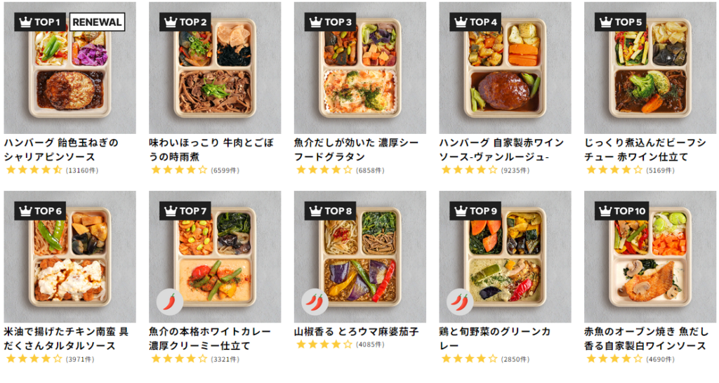 DELIPICKS(デリピックス)の人気メニュー例