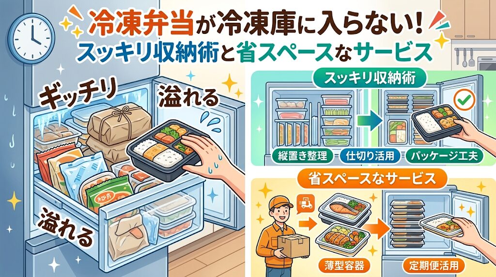 冷凍弁当が冷凍庫に入らない！スッキリ収納術と省スペースなサービス