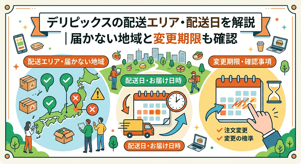 デリピックスの配送エリア・配送日を解説