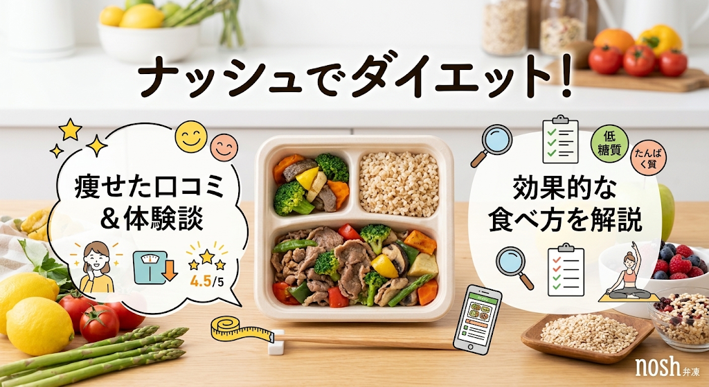 ナッシュの冷凍弁当はダイエット向き？痩せた口コミと効果的な食べ方